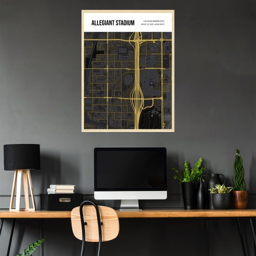 Las Vegas Raiders Stadium Poster - Street Map 4