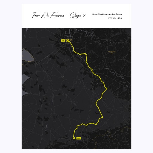 2023 Tour de France Stage 7 Poster - Route Map 1