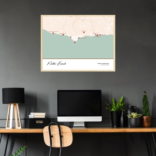 Hotspots in Malibu Beach Poster - Street Map 3