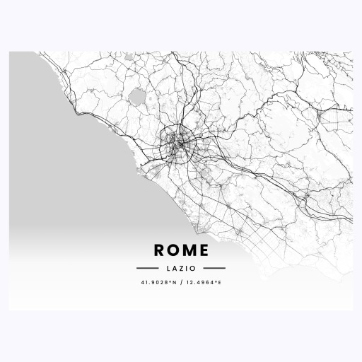 Rome in Light Poster - Street Map 1