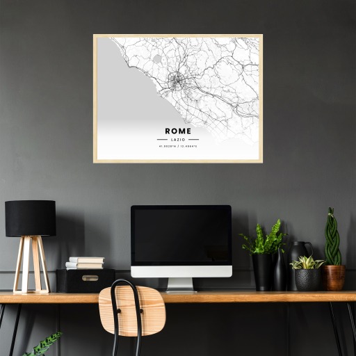 Rome in Light Poster - Street Map 3