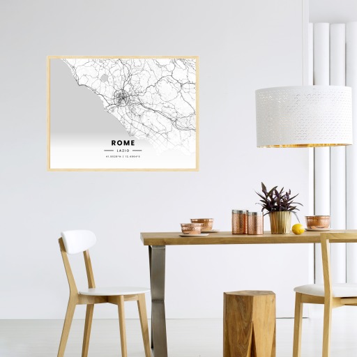 Rome in Light Poster - Street Map 4