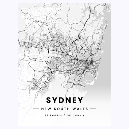 Sydney in Light Poster - Street Map 1