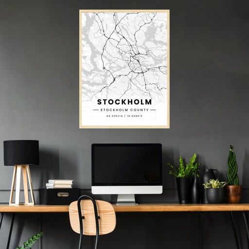 Stockholm in Light Poster - Street Map 3