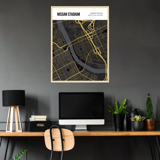 Tennessee Titans Stadium Poster - Street Map 4