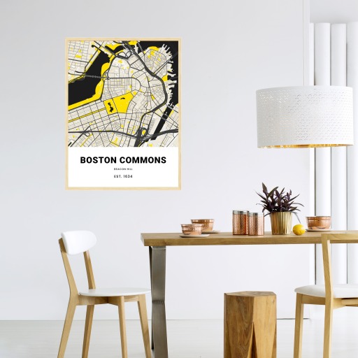 Boston Commons Poster - Street Map 4