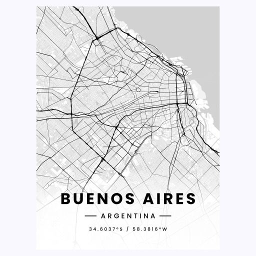 Buenos Aires in Light Poster - Street Map 1