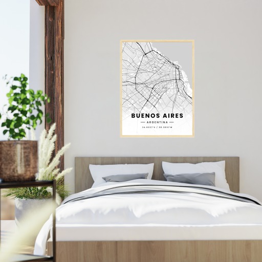 Buenos Aires in Light Poster - Street Map 6