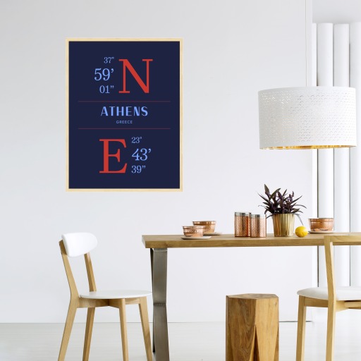 Athens Coordinates Poster 4