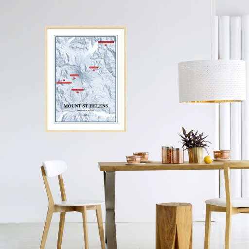 Trip To Mount St Helens Poster - Terrain Map 3