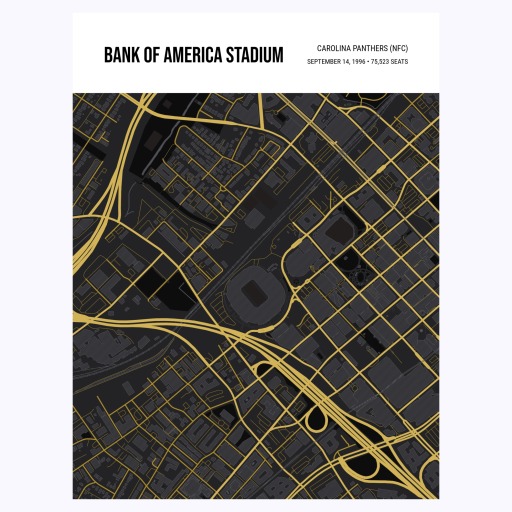 Carolina Panthers Stadium Poster - Street Map 1
