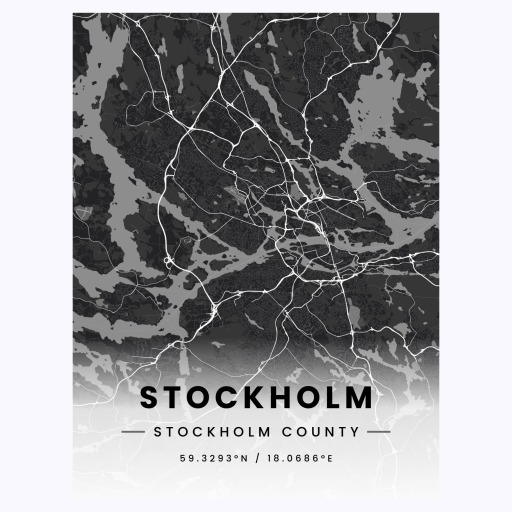 Stockholm in Dark Poster - Street Map 1