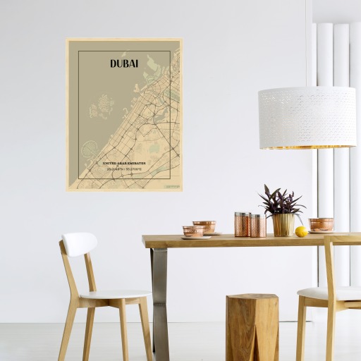 Dubai in Vintage Poster - Street Map 4