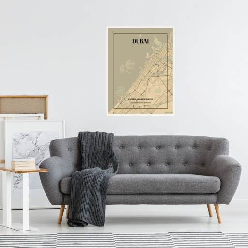 Dubai in Vintage Poster - Street Map 5