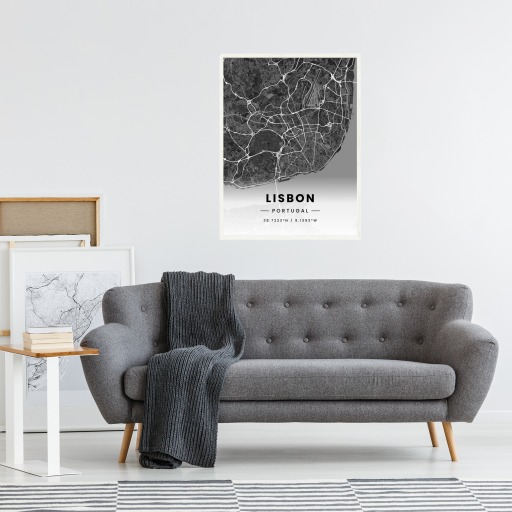 Lisbon in Dark Poster - Street Map 5