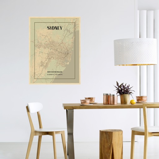 Sydney in Vintage Poster - Street Map 4