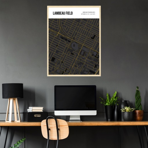 Green Bay Packers Stadium Poster - Street Map 4