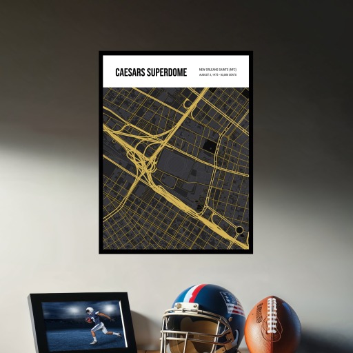 New Orleans Saints Stadium Poster - Street Map 3