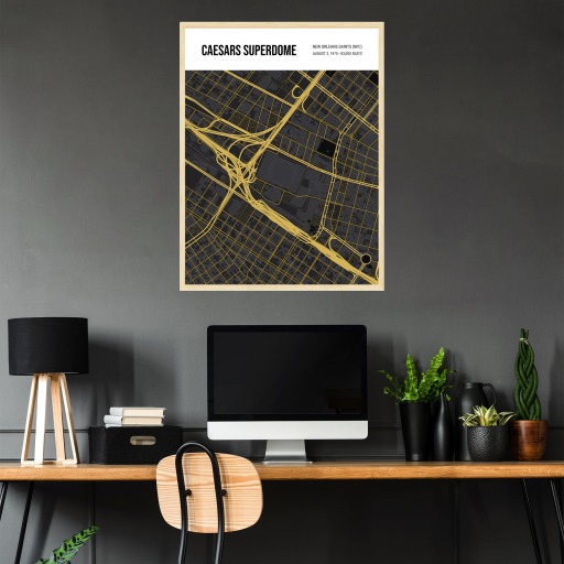 New Orleans Saints Stadium Poster - Street Map 4