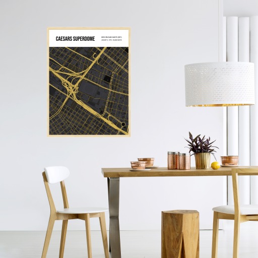 New Orleans Saints Stadium Poster - Street Map 5