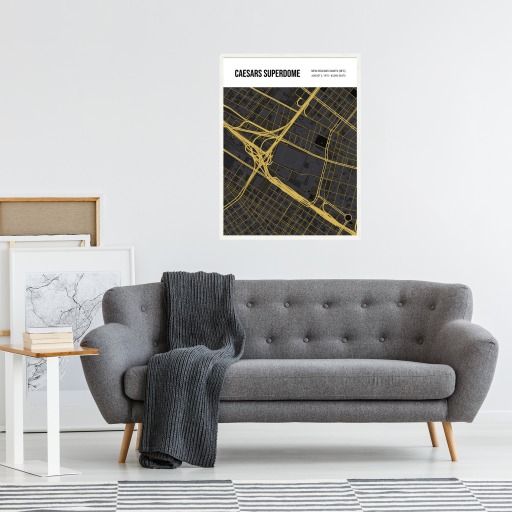 New Orleans Saints Stadium Poster - Street Map 6