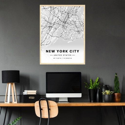 New York City in Light Poster - Street Map 3