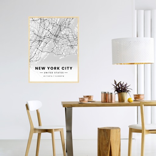 New York City in Light Poster - Street Map 4