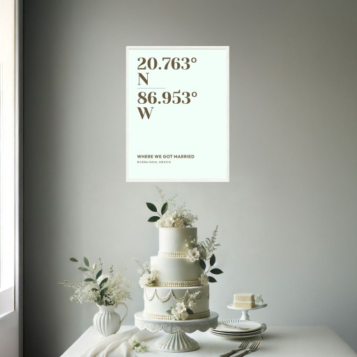 Where We Got Married Poster - Classic Coordinates 2