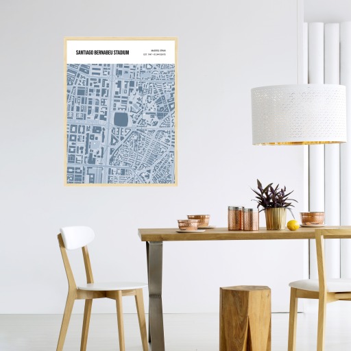 Santiago Bernabeu Stadium Poster - Street Map 4