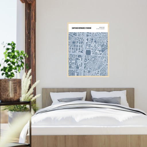 Santiago Bernabeu Stadium Poster - Street Map 6