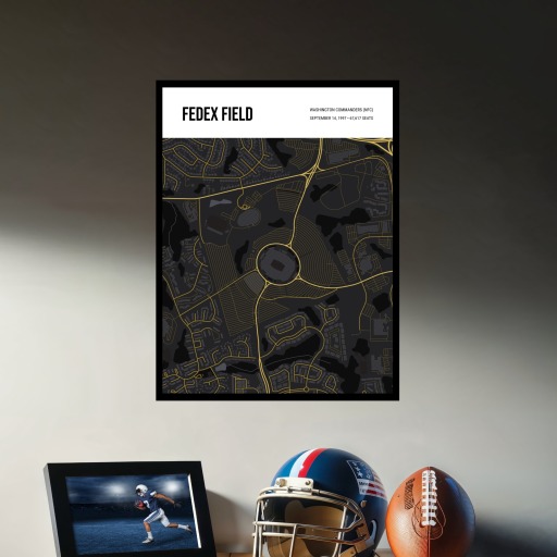 Washington Commanders Stadium Poster - Street Map 3