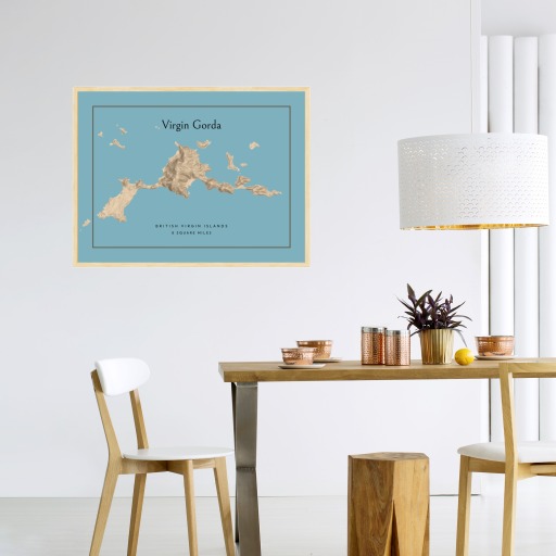 Island of Virgin Gorda Map Poster 3