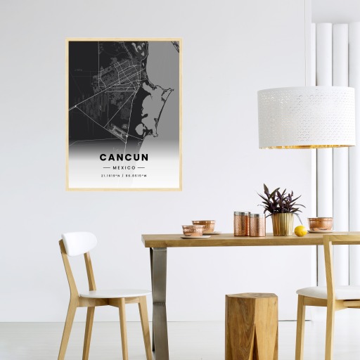 Cancun in Dark Poster - Street Map 4