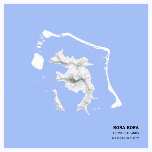 Island of Bora Bora Poster - Street Map 1