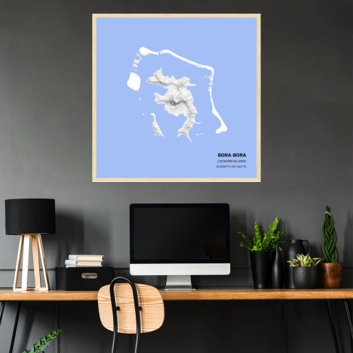 Island of Bora Bora Poster - Street Map 2