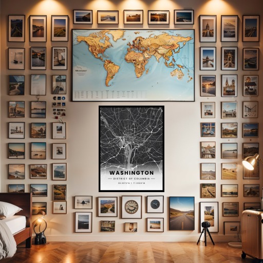 Washington D.C. in Dark Poster - Street Map 2