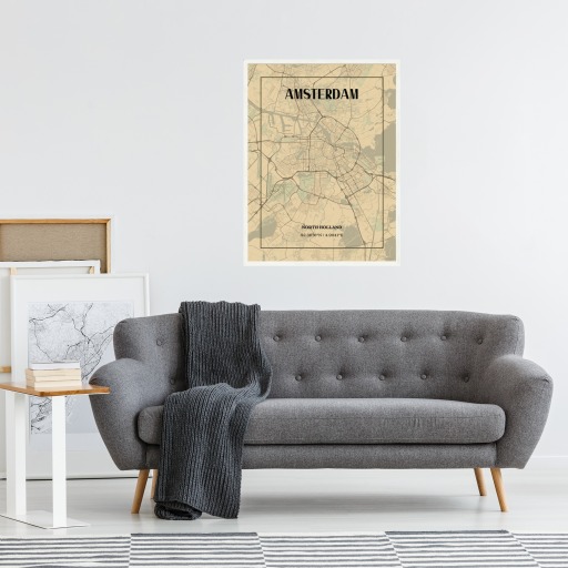 Amsterdam in Vintage Poster - Street Map 6