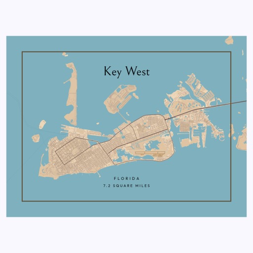 Island of Key West Map Poster 1