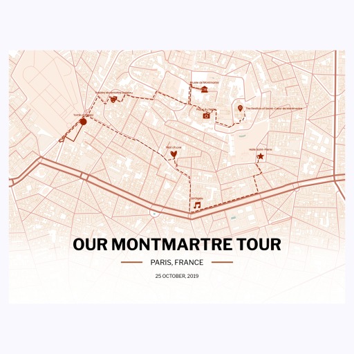 My Stay in Montmartre Poster - Route Map 1