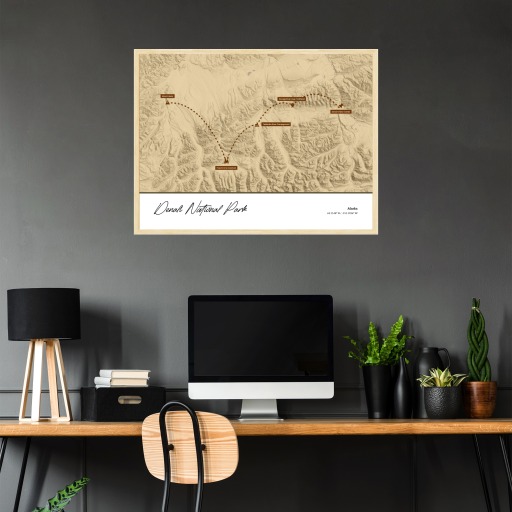Our Trip to Denali National Park Poster - Topo Map 4