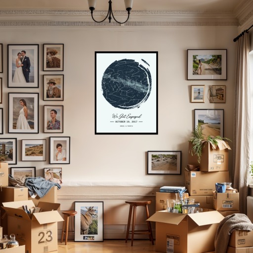 When We Got Engaged Poster - Celestial Map 3