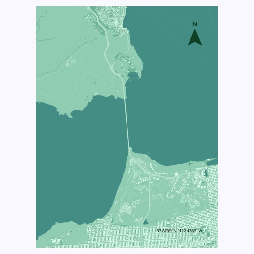 Golden Gate Bridge Poster - Street Map 1