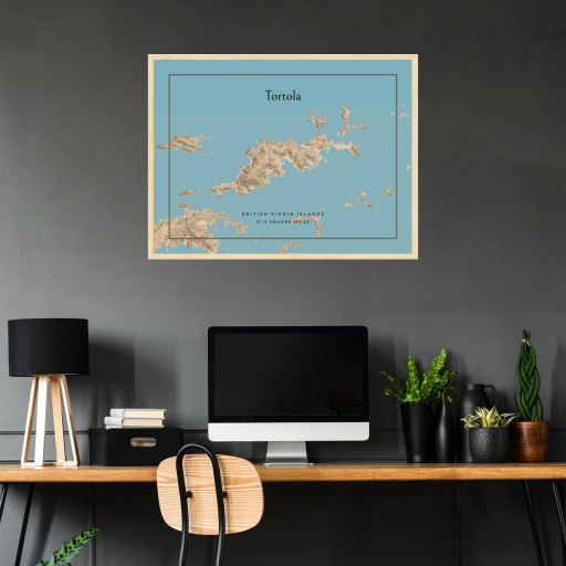 Island of Tortola Map Poster 2
