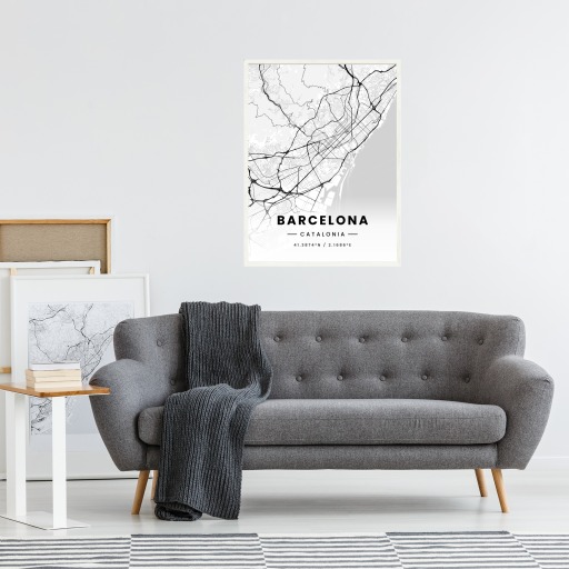 Barcelona in Light Poster - Street Map 6