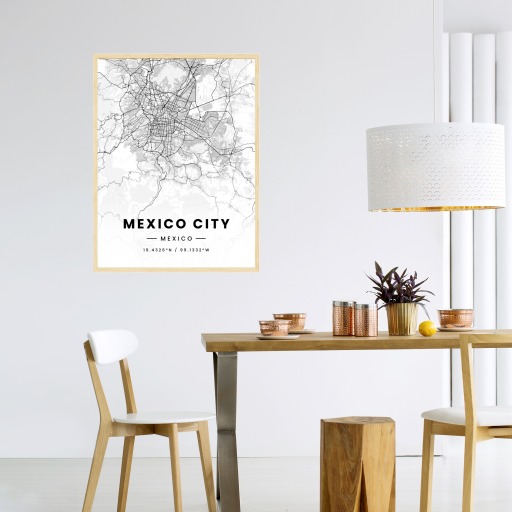 Mexico City in Light Poster - Street Map 4