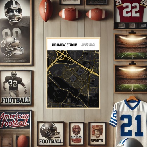 Kansas City Chiefs Stadium Poster - Street Map 2