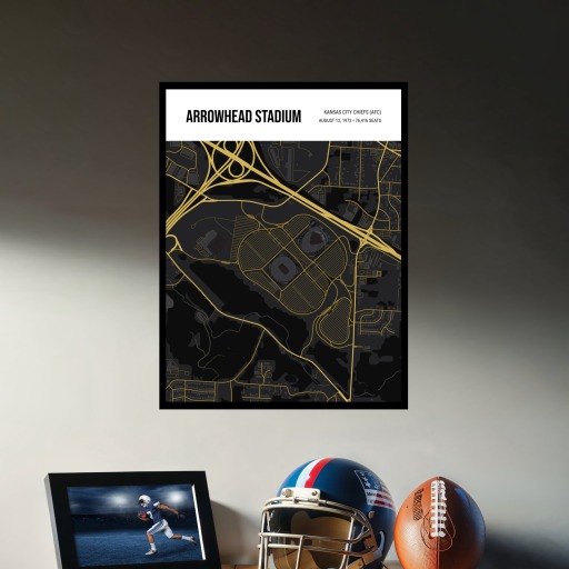 Kansas City Chiefs Stadium Poster - Street Map 3