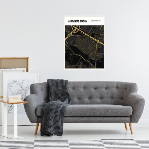 Kansas City Chiefs Stadium Poster - Street Map 6
