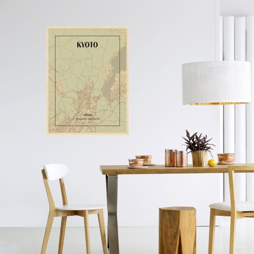 Kyoto in Vintage Poster - Street Map 4