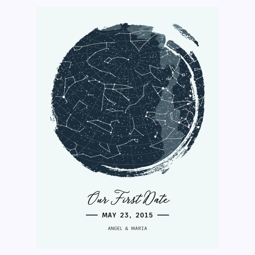 When We Had Our First Date Poster - Celestial Map 1